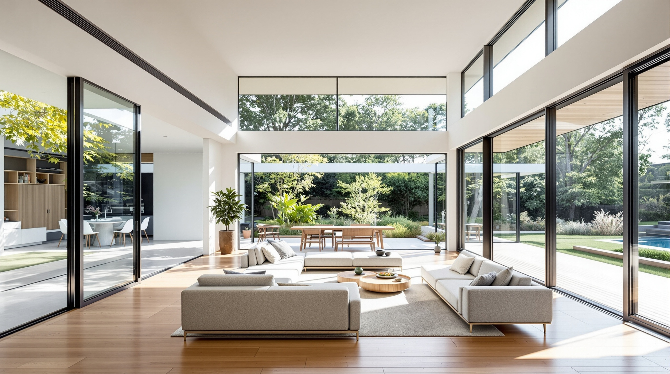 大開口のある住宅